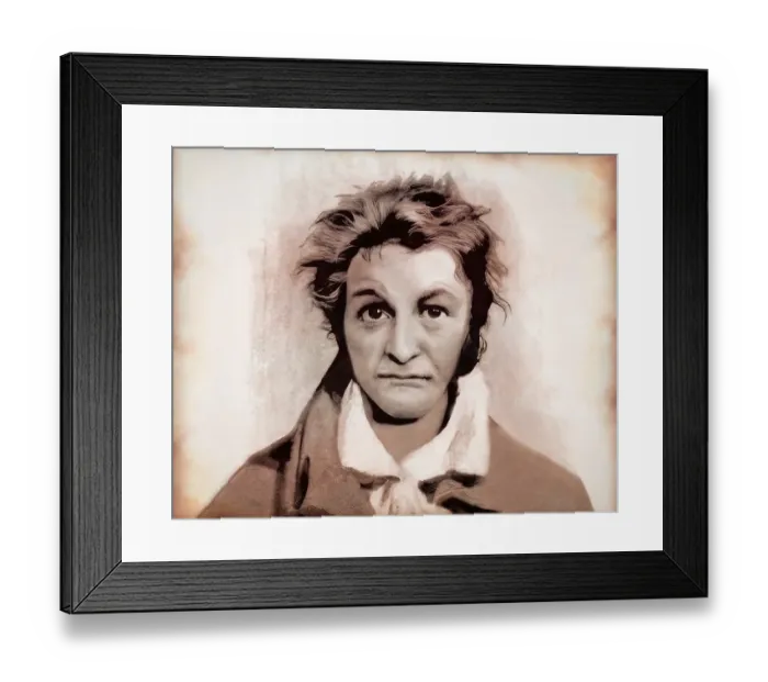 Framed Print : Ernst Theodor Amadeus Hoffmann, or E. T. A. Hoffmann, 1776 - 1822, German Romantic author of fantasy and horror, jurist, composer, music critic, and caricaturist, digitally edited