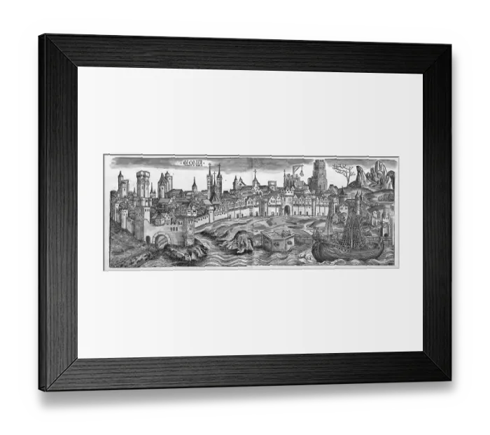 Framed Print : Medieval city view, general view of Cologne or Colonia, woodcut, from: Schedel'sche Weltchronik, Hartmann Schedel 1493 Framed Print : Medieval city view, general view of Cologne or Colonia, woodcut, from: Schedel'sche Weltchronik, Hartmann Schedel 1493