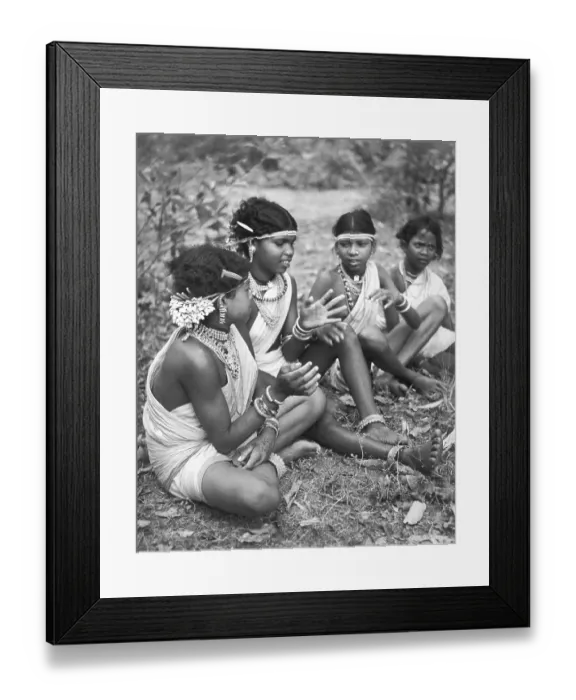 Framed Print : Indian rural Muria tribe children at Bas tar, Chhatis gadh, India 1940's