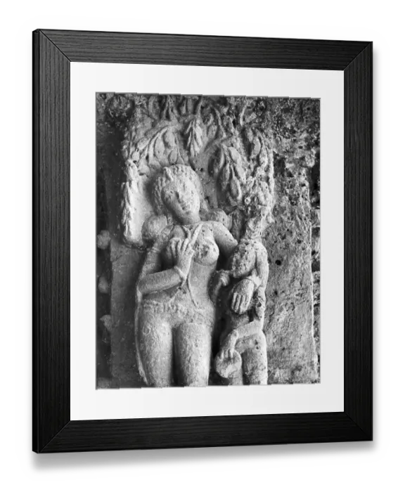 Framed Print : s tone sculpture at Ajanta caves, Aurangabad, Maharas htra, India 1940's Framed Print : s tone sculpture at Ajanta caves, Aurangabad, Maharas htra, India 1940's