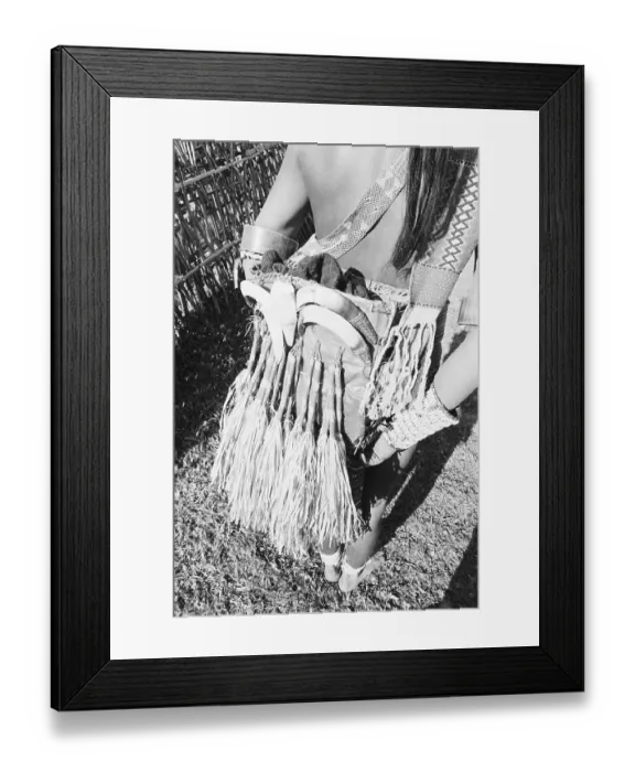 Framed Print : s hows adornment tied to waist of tribal Apa Tani, Arunachal Prades h, India 1982