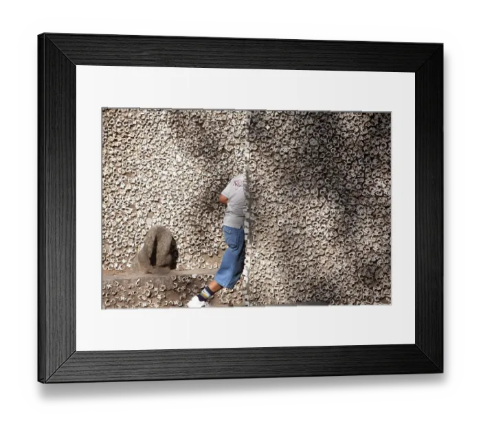 Framed Print : Tourist at Rock garden initiated by Nek Chand around 1957at Chandigarh Union Territory, India, As ia