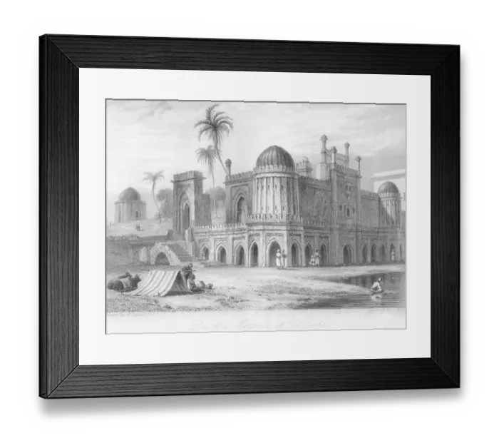 Framed Print : Des erted Mans ions at Old Delhi, India, As ia Framed Print : Des erted Mans ions at Old Delhi, India, As ia