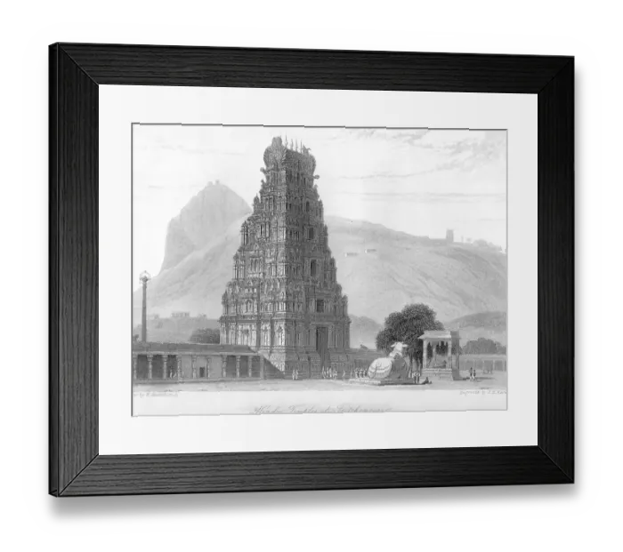 Framed Print : Hindoo Temples at Tritchencore, India, As ia