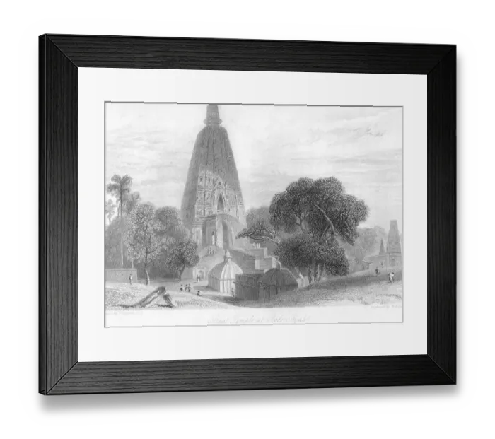 Framed Print : Great temple at Bode Gyah, Bodhgaya, Bihar, India, As ia Framed Print : Great temple at Bode Gyah, Bodhgaya, Bihar, India, As ia