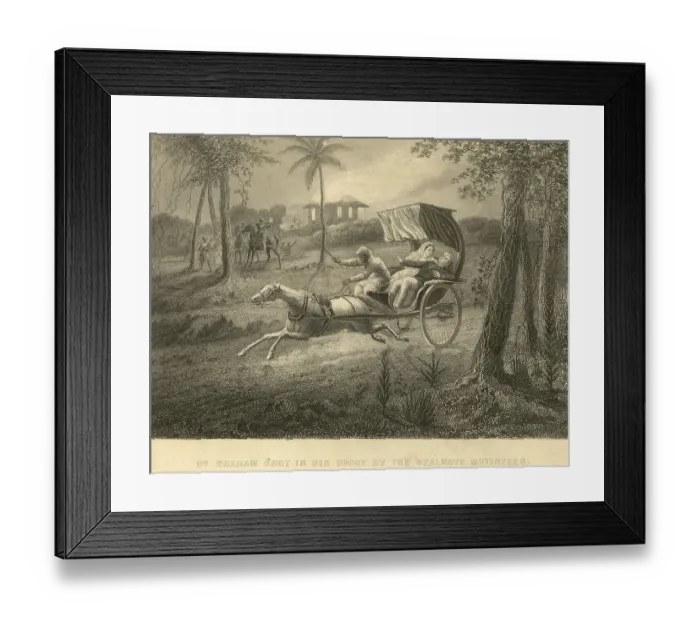 Framed Print : Military and munity mutiny views Dr Graham shot in buggy by sealkote mutineers, India, As ia