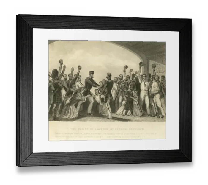 Framed Print : Military and munity mutiny Views Relief of Lucknow by General Havelock, India, As ia