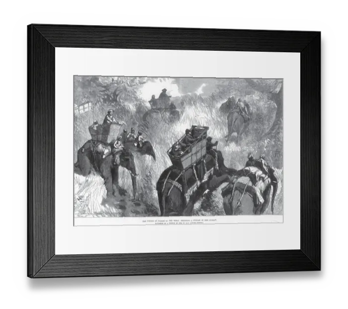 Framed Print : Royalty on Tour The Prince of Wales in Terai Cros sing Nullah in Jungle, India, As ia Framed Print : Royalty on Tour The Prince of Wales in Terai Cros sing Nullah in Jungle, India, As ia