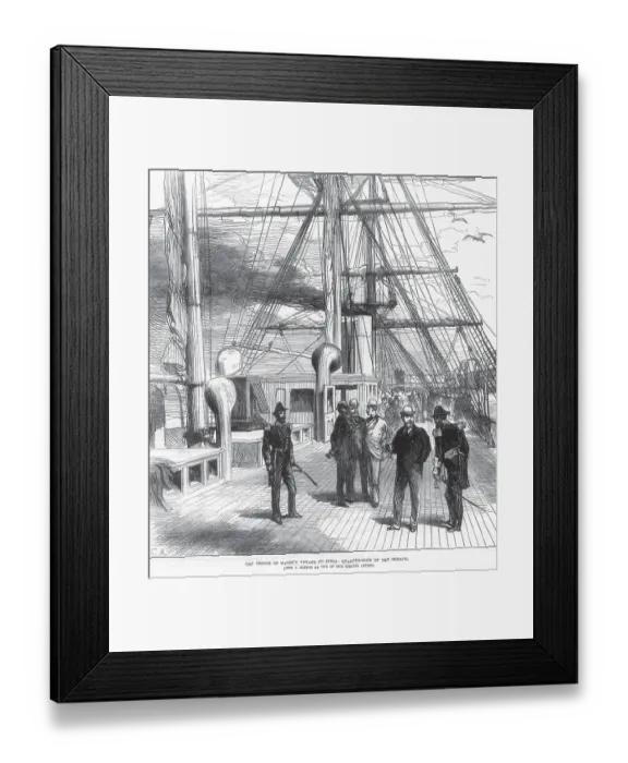 Framed Print : Royalty on Tour The Prince of Waless Voyage to India Quarter Deck of the serapis, India, As ia Framed Print : Royalty on Tour The Prince of Waless Voyage to India Quarter Deck of the serapis, India, As ia