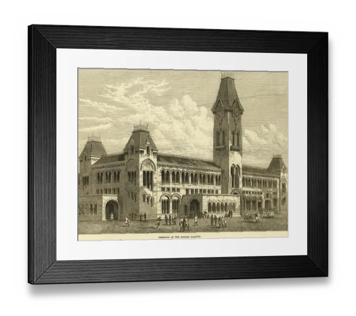Framed Print : Terminus of the Madras Railway, Chennai, Tamil Nadu, India, As ia Framed Print : Terminus of the Madras Railway, Chennai, Tamil Nadu, India, As ia
