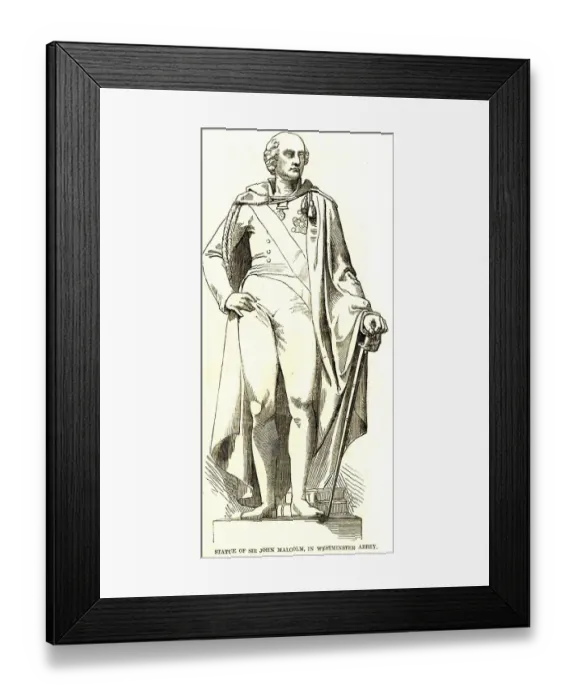 Framed Print : Lithographic portraits statue of sir John Malcolm in Wes tminster Abbey