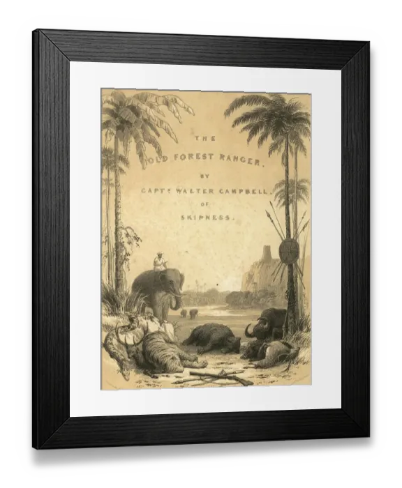 Framed Print : Hunting & animal views, the old forest ranger, India, As ia Framed Print : Hunting & animal views, the old forest ranger, India, As ia