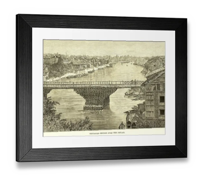 Framed Print : s rinagar bridge over the Jhelum river, Jammu & Kas hmir, India, As ia Framed Print : s rinagar bridge over the Jhelum river, Jammu & Kas hmir, India, As ia