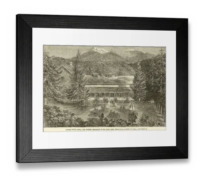 Framed Print : Barnes Court, the summer res idence of sir Hugh Ros e, Commander-in-chief of India, simla, shimla, Himachal Prades h, India, As ia