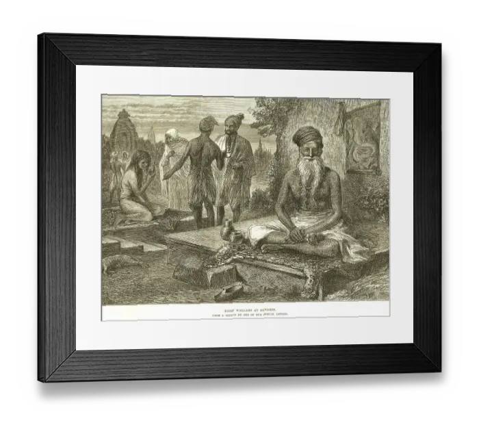 Framed Print : Joghi Wallahs at Benares, Varanas i, 5th February 1876