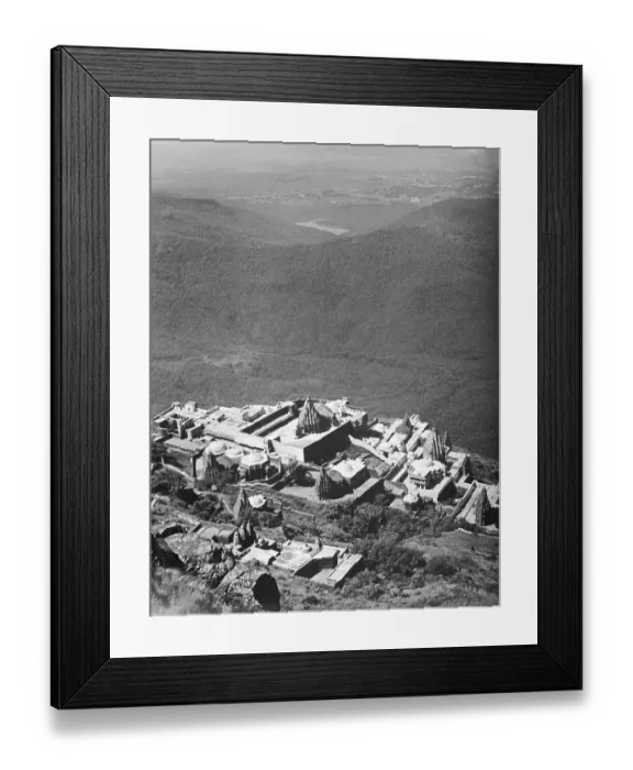 Framed Print : Top view of Jain temple at Girnar mountains, Junagadh, Gujarat, India 1940's Framed Print : Top view of Jain temple at Girnar mountains, Junagadh, Gujarat, India 1940's