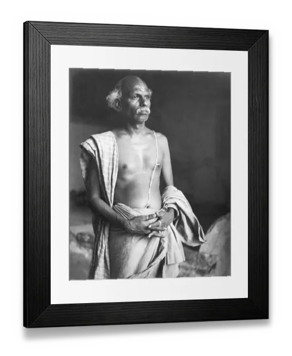 Framed Print : Portrait of Indian rural man from Tamil Nadu, India 1940's