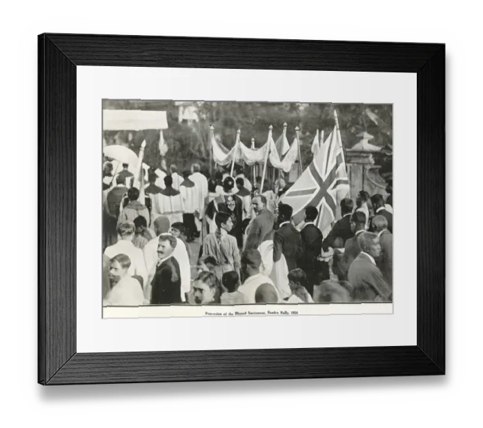 Framed Print : Catholic community process ion of bles sed sacrament