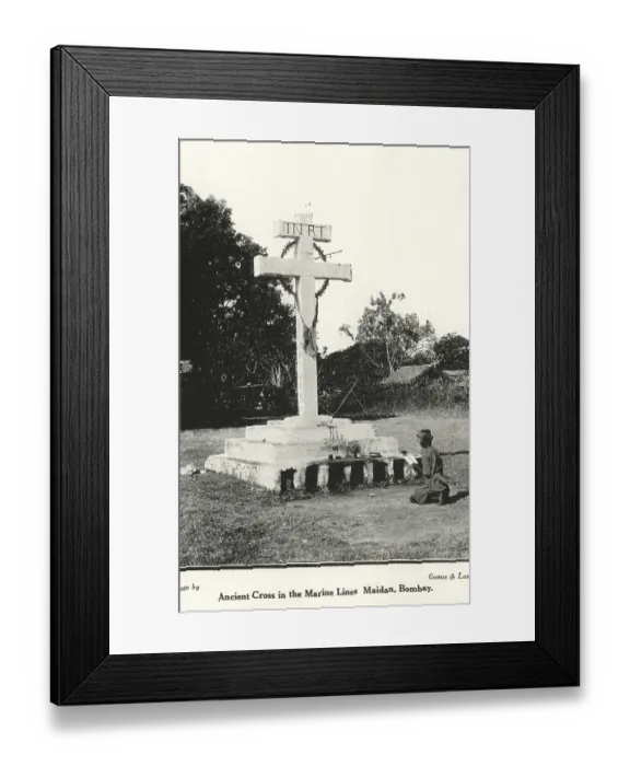 Framed Print : Catholic Community ancient cross in the Marine Lines maiden, Bombay Mumbai, Maharas htra, India, As ia Framed Print : Catholic Community ancient cross in the Marine Lines maiden, Bombay Mumbai, Maharas htra, India, As ia