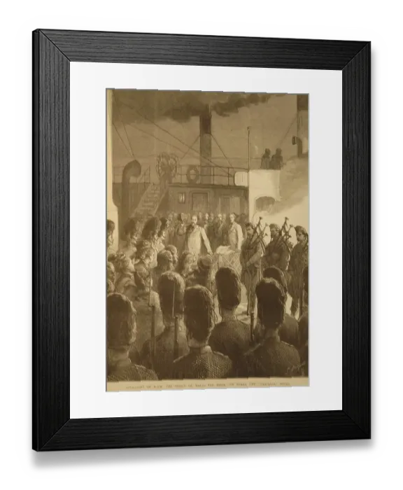 Framed Print : Lithographs Departure of H.R.H. Prince of Wales for India on Board the Castalia, Dover, India, Asia