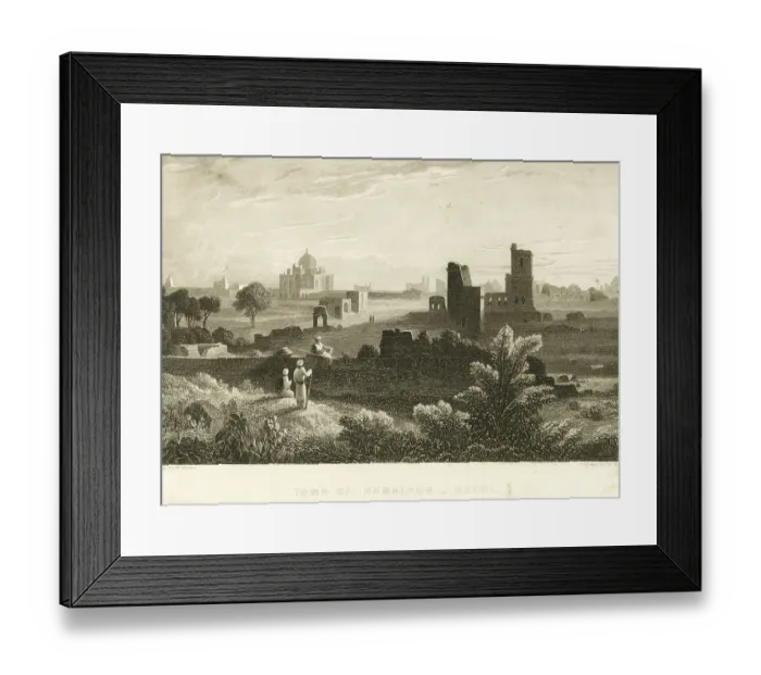 Framed Print : Lithographs Tomb of Humaioon or Humayun, Delhi, India, Asia