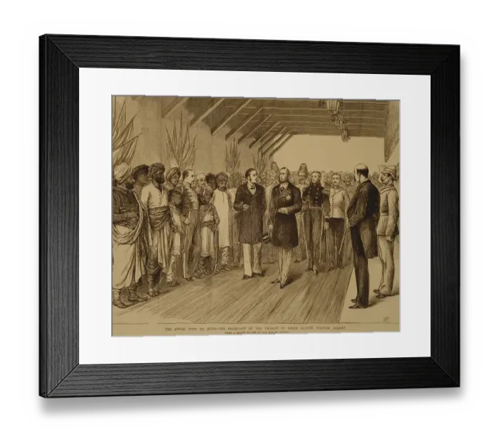 Framed Print : Lithographs The Royal Visit to India The Reception of Victory at Boree Bunder Station, Bombay Mumbai, Maharashtra, India, Asia