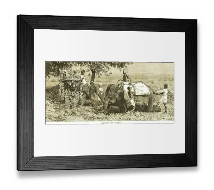 Framed Print : Hunting & animal views, preparing for the hunt, India, Asia Framed Print : Hunting & animal views, preparing for the hunt, India, Asia