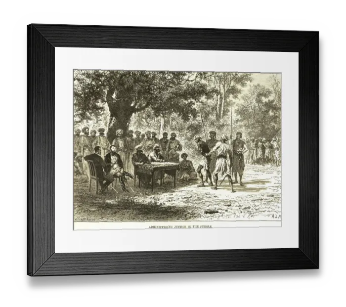 Framed Print : Administering justice in the jungle, India, Asia