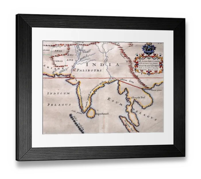 Framed Print : India map, waltham savery