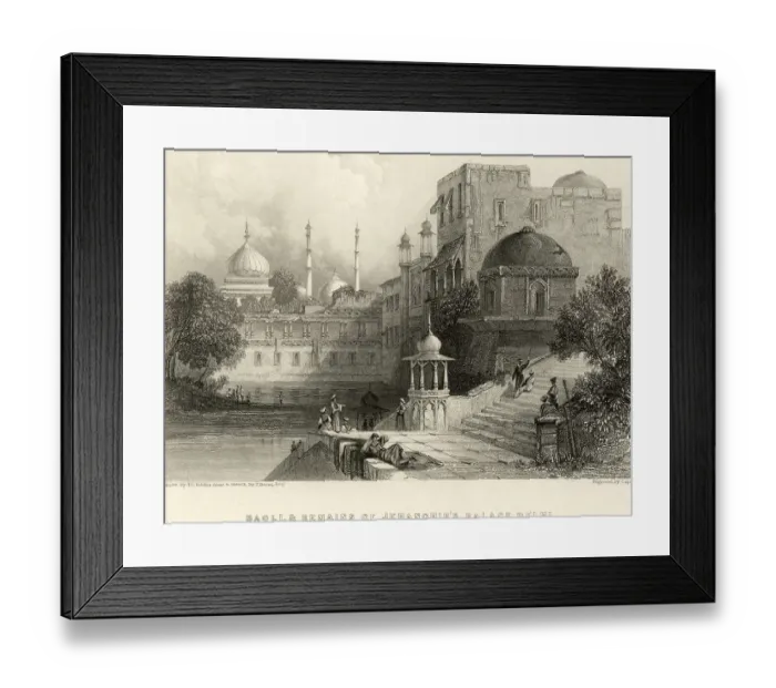 Framed Print : Baoli and remains, Jahangir palace, Delhi, India, Asia