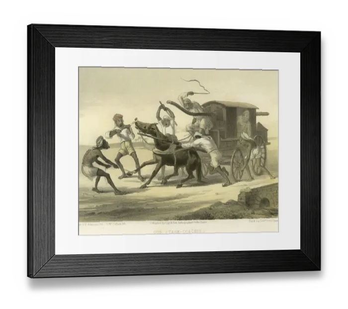 Framed Print : Colonial Indian images, our stage, coaching, India, Asia Framed Print : Colonial Indian images, our stage, coaching, India, Asia