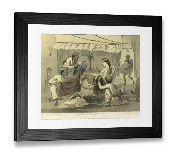 Framed Print : Colonial Indian images, our cloth merchants, India, Asia