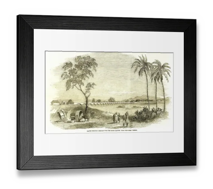 Framed Print : Bridge recently erected over corvery river, near Bhowanee, Madras now Chennai, Tamil Nadu, India, Asia