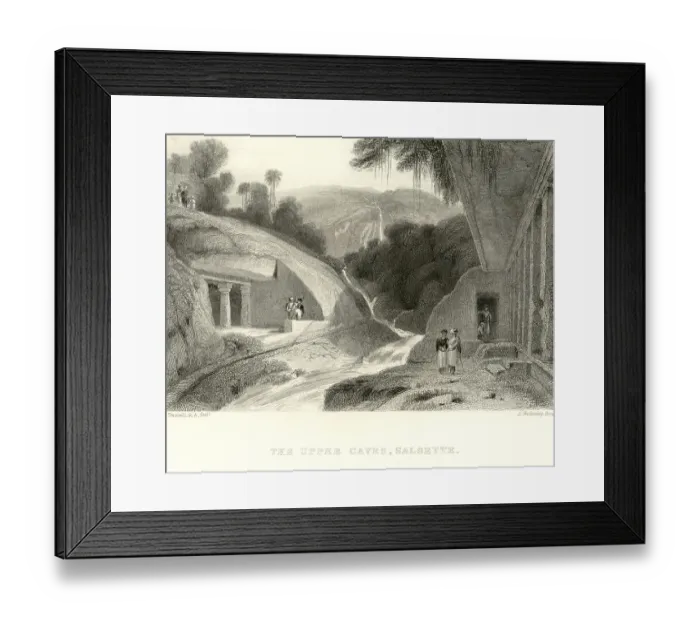 Framed Print : The upper caves, Salsette now New Mumbai, Bombay now Mumbai, Maharashtra, India, Asia