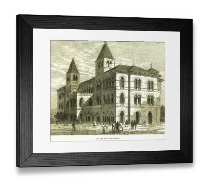 Framed Print : The new post office, 13th October1877, Bombay now Mumbai, Maharashtra, India, Asia