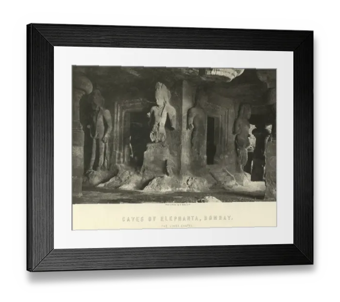 Framed Print : Caves of Elephanta, Bombay now Mumbai, Maharashtra, India, Asia