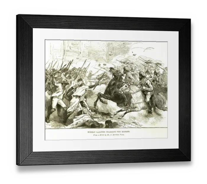 Framed Print : Bombay Lancers Charging the rioters, 9th September 1893, Bombay now Mumbai, Maharashtra, India, Asia Framed Print : Bombay Lancers Charging the rioters, 9th September 1893, Bombay now Mumbai, Maharashtra, India, Asia