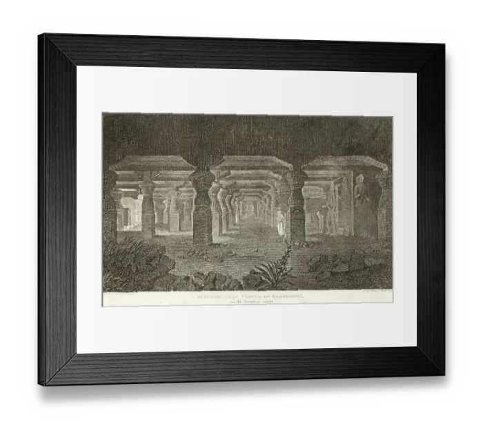 Framed Print : Subterranean temple of Elephanta on the Bombay Coast, Bombay now Mumbai, Maharashtra, India, Asia