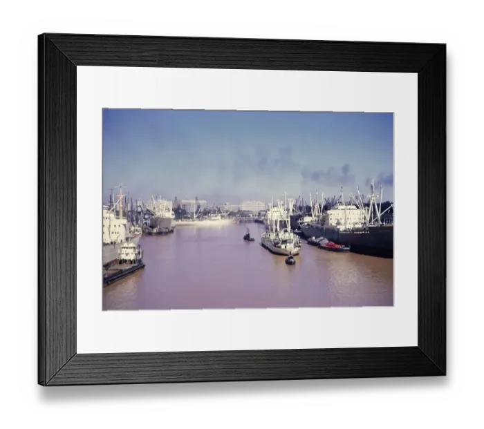 Framed Print : Ships in port at Buenos Aires, Argentina, South America slide dated February 1972, South America