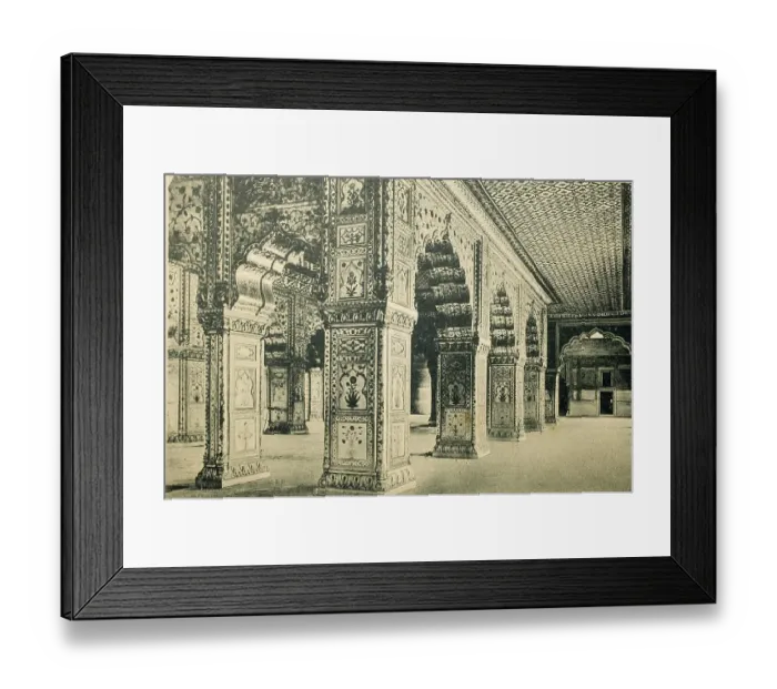 Framed Print : Roof and Marble pillars, Diwan - E- Khas, Fatehpur Sikri, Uttar Pradesh, India, Asia