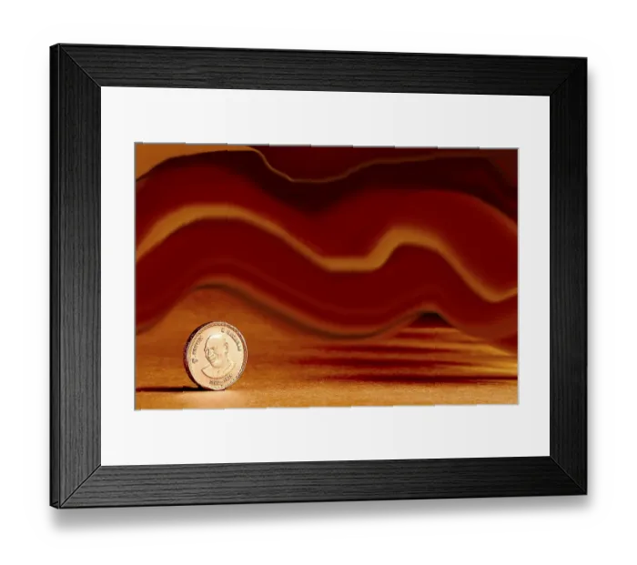 Framed Print : One single Indian currency five rupees coin and artistic background backside embossed K. Kamaraj 1903-1975