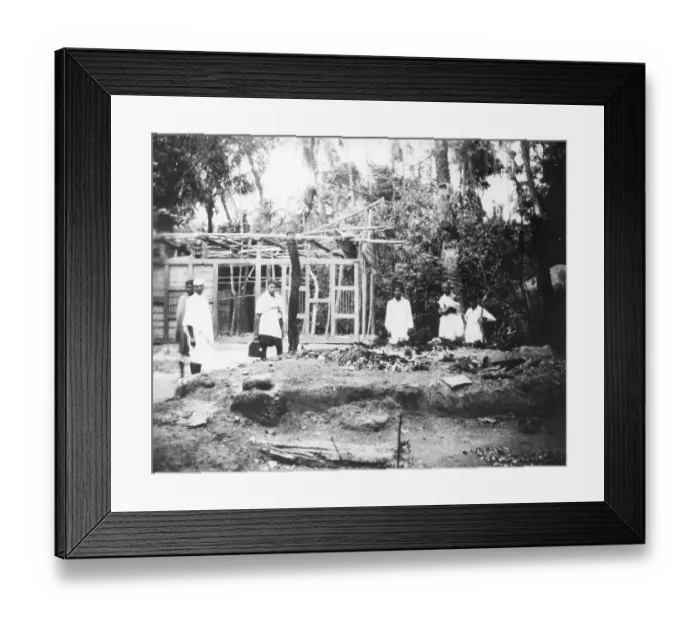 Framed Print : People watching the destruction caused by riots between Hindus and Muslims in Noakhali East Bengal