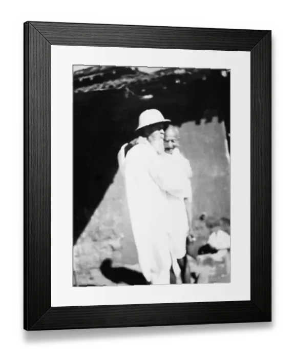 Framed Print : Mahatma Gandhi and CF Andrews at Sevagram Ashram, 1939