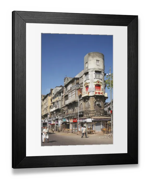 Framed Print : Buildings between two roads, Earlier Oomarigar now Hera building 1911, Bombay now Mumbai, Maharashtra, India, Asia Framed Print : Buildings between two roads, Earlier Oomarigar now Hera building 1911, Bombay now Mumbai, Maharashtra, India, Asia