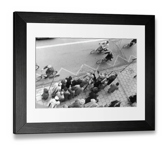 Framed Print : Bus stop in Stockholm in 1953. People are waiting for the bus at the bus stop. Stockholm Sweden 1953, Kristoffersson ref 1-12 Framed Print : Bus stop in Stockholm in 1953. People are waiting for the bus at the bus stop. Stockholm Sweden 1953, Kristoffersson ref 1-12
