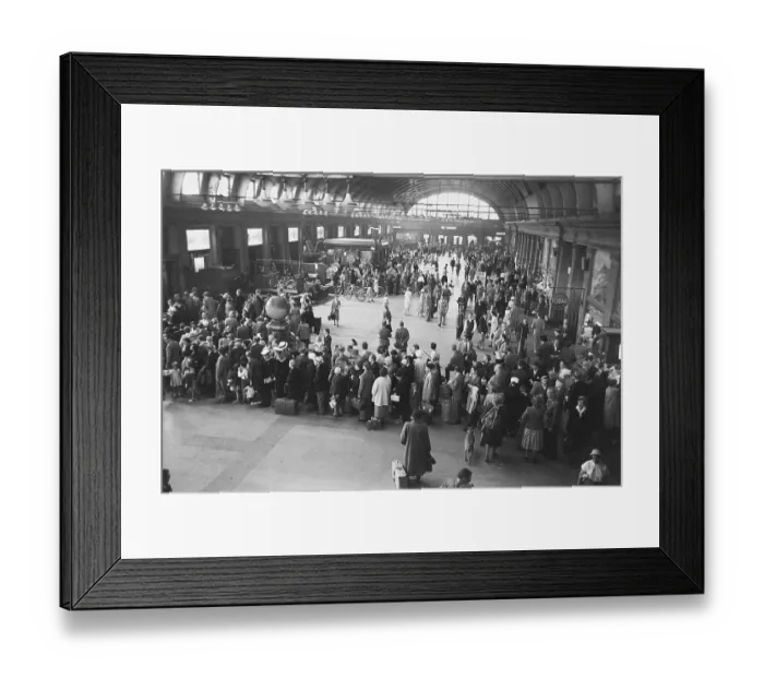 Framed Print : Stockholm Central Station in 1954. The large central hall is where everyone passes from and to the trains. Sweden Kristoffersson ref 1-23