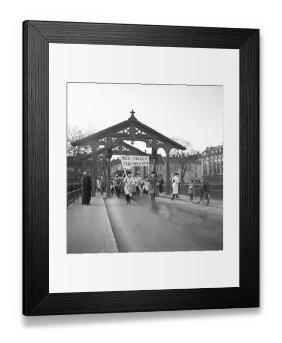 Framed Print : Trondheim Norway 1949. The Old Town Bride (Den gamle Bybro). Gamle Bybro is one of Trondheim's characteristic landmarks