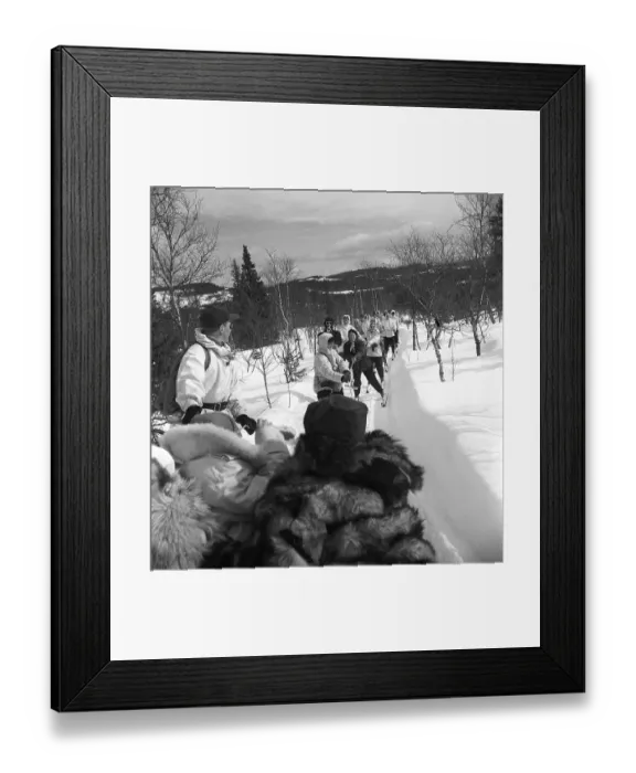 Framed Print : Are 1952. The popular winter sports resort in Jaemtland Sweden where people go to ski and socialise. Are is known for its long history of skiing and the 1950s was a time when skiing was a growing sport and tourist attraction