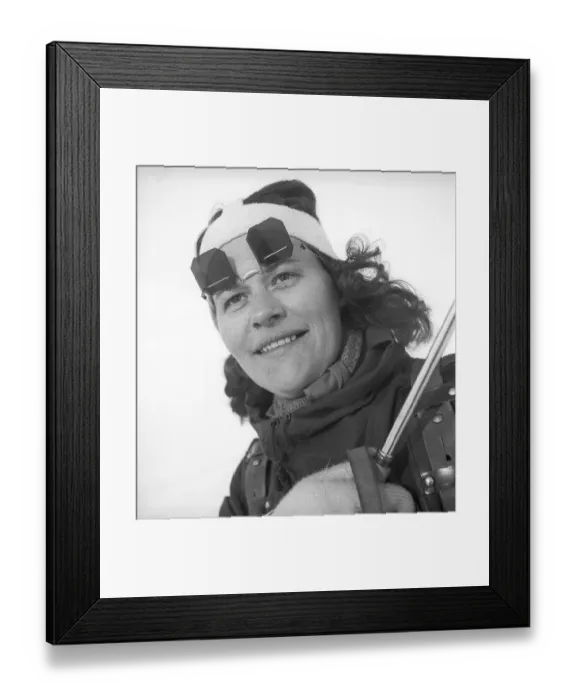 Framed Print : She who tracks the mountain weather. It is the weather observer Anna-Lisa Wikdahl in Riksgraensen in northern Sweden that six times a day is out doing her measurements and reading the instruments