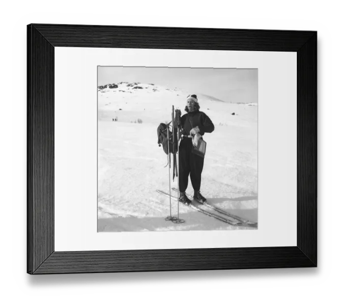 Framed Print : She who tracks the mountain weather. It is the weather observer Anna-Lisa Wikdahl in Riksgraensen in northern Sweden that six times a day is out doing her measurements and reading the instruments